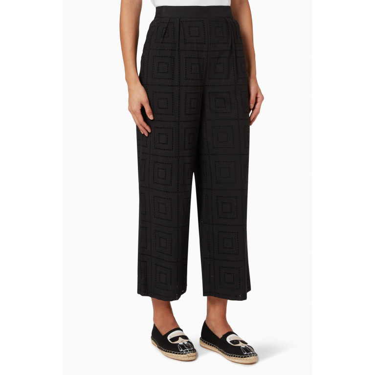 Karl Lagerfeld - Broderie Anglaise Culottes in Organic Cotton
