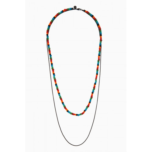 Tateossian - Vetro Catena Necklace with Recycled Glass Beads in Stainless Steel