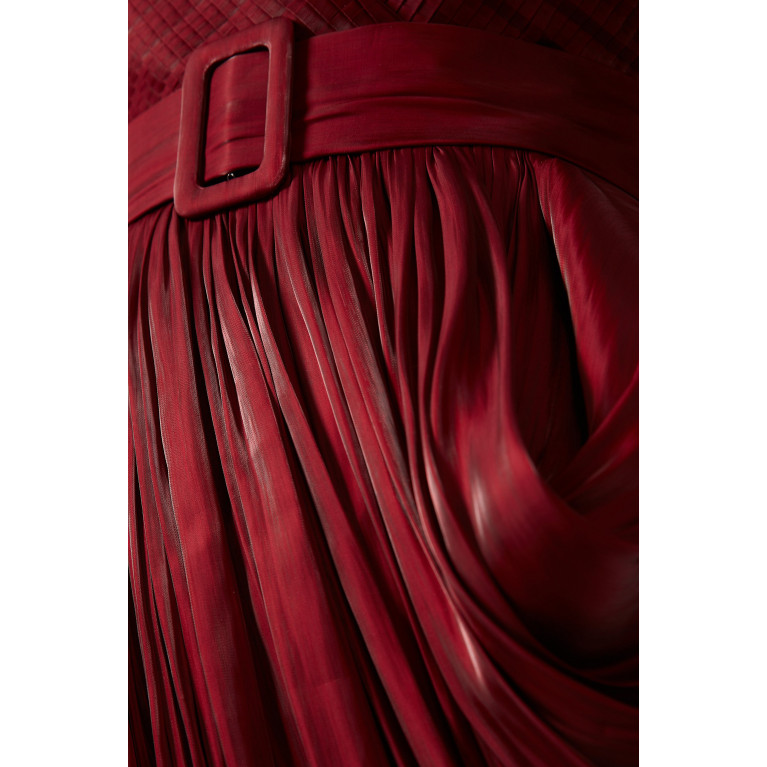 NASS - Draped Skirt Dress Burgundy