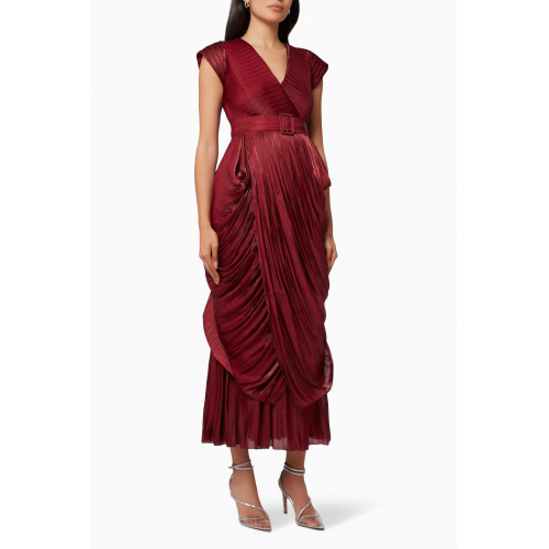 NASS - Draped Skirt Dress Burgundy