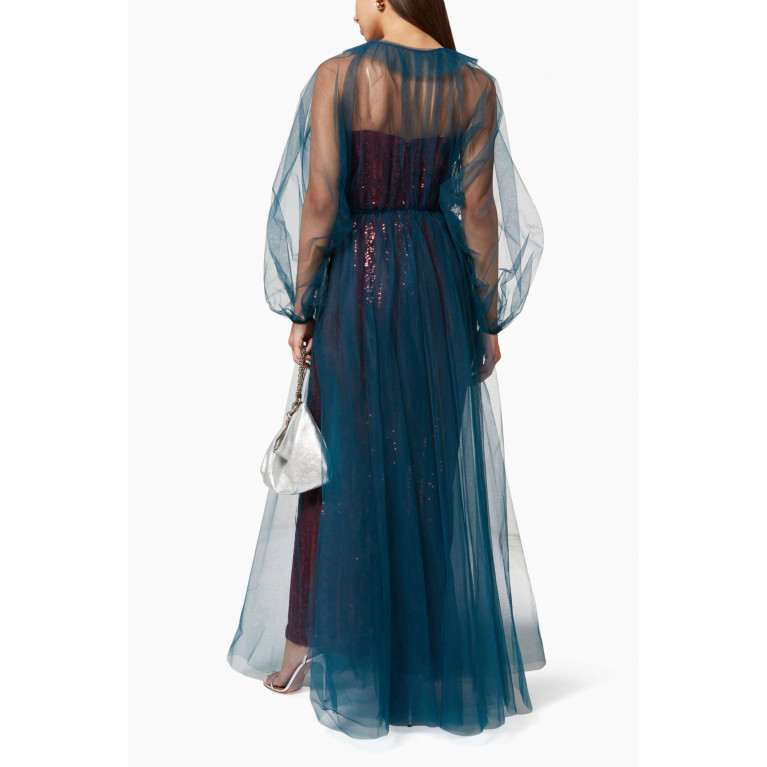 NASS - Sequin & Tulle Gown Blue