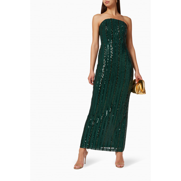 NASS - Sequin & Tulle Gown Green
