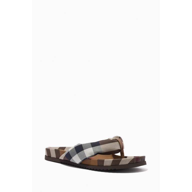 Burberry - Ducannon Thong Sandals in Check Cotton