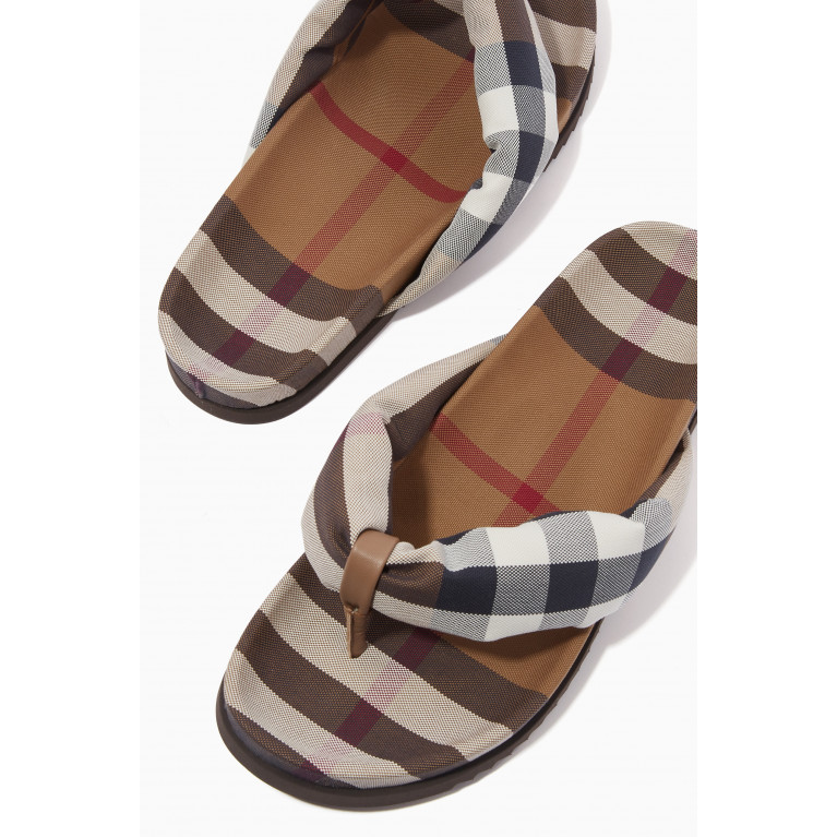 Burberry - Ducannon Thong Sandals in Check Cotton