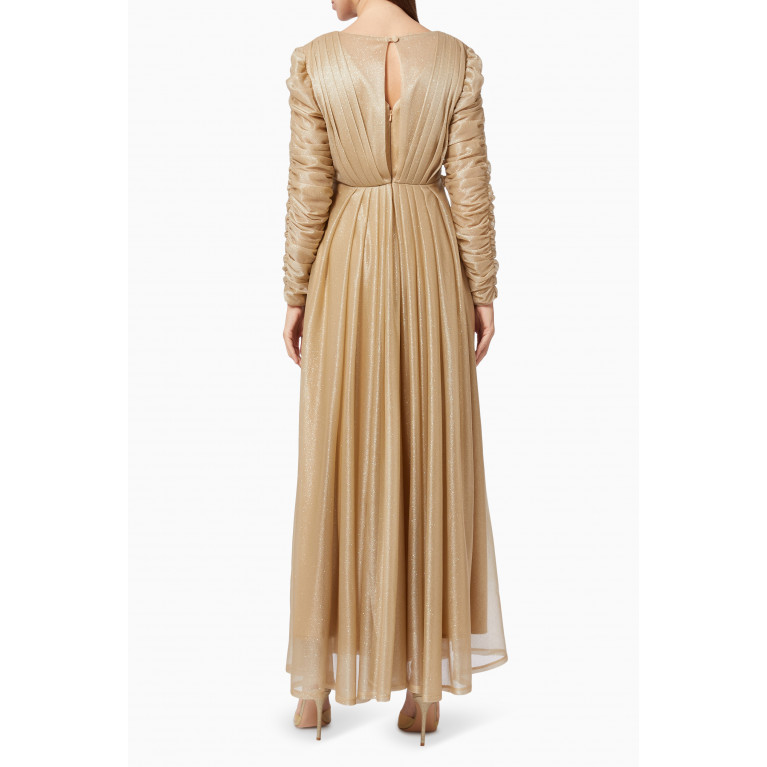 NASS - V-Neck Gown in Tulle Gold