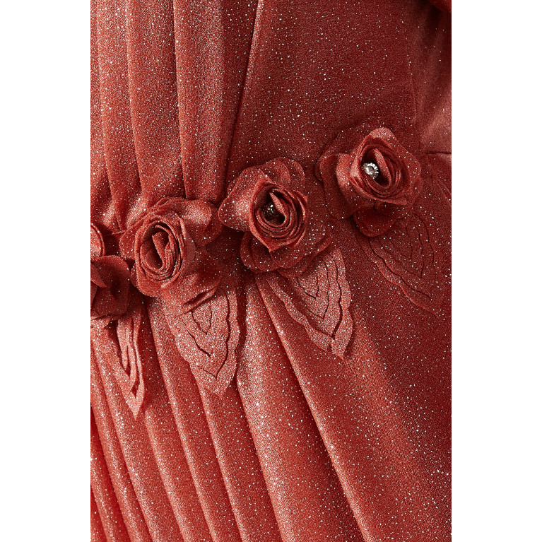 NASS - V-Neck Gown in Tulle Orange