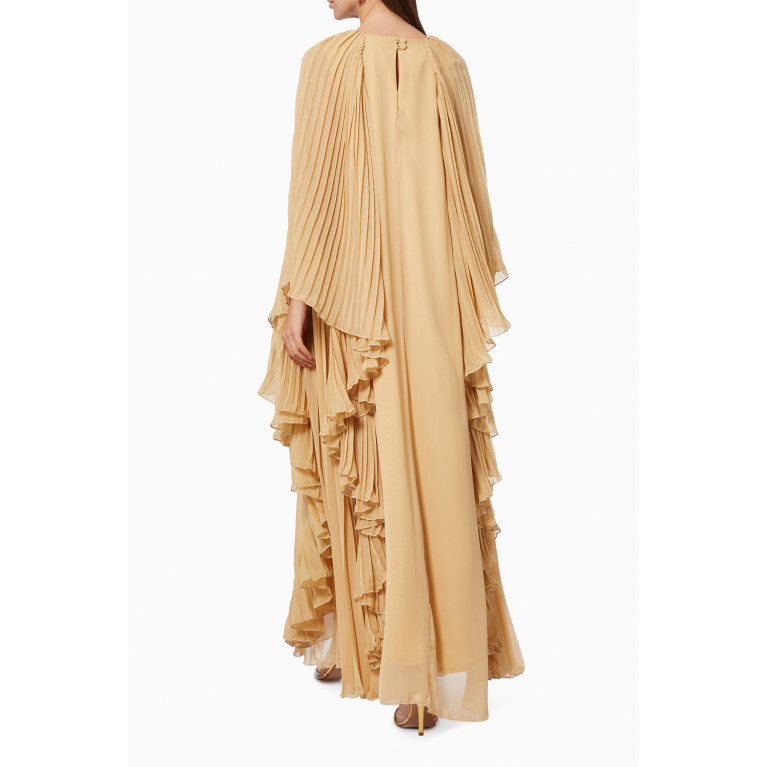 NASS - Pleated Ruffle Gown Gold