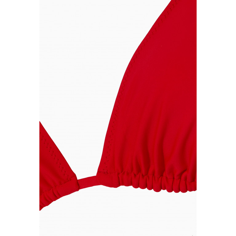 Ganni - String Bikini Top in Recycled Nylon Red
