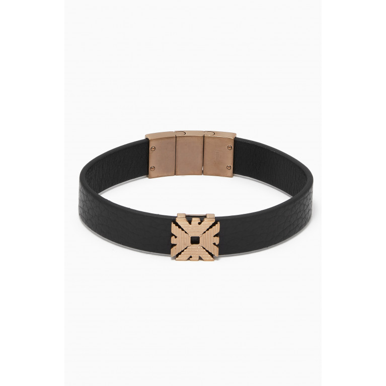 Emporio Armani - EA Eagle Essential Bracelet in Grained Leather