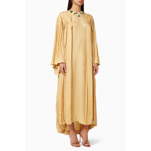 SHATHA ESSA - Faith Pleated Embellished Dress in Lyocell