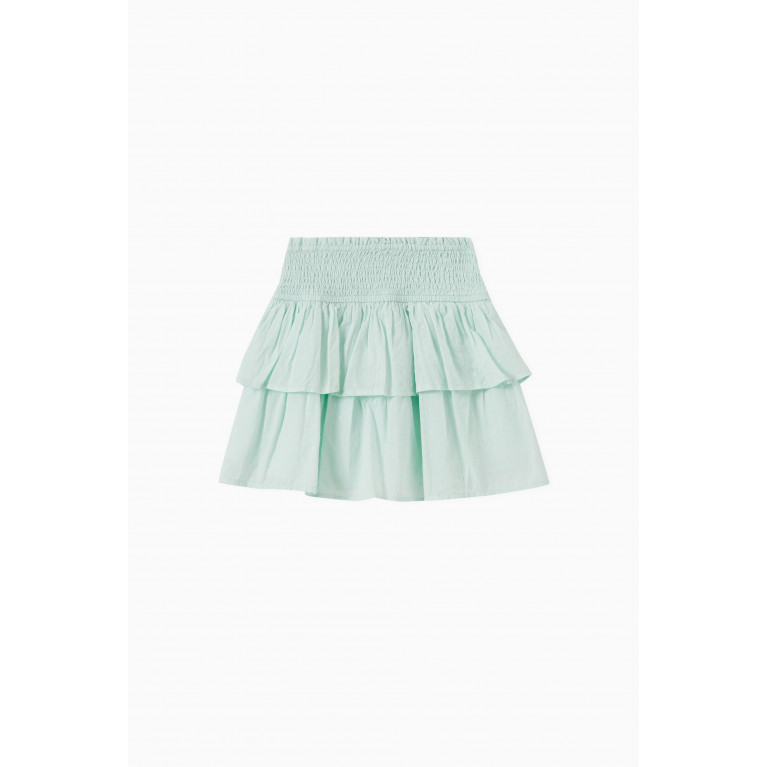 Name It - Smocked Tiered Skirt in Cotton Blue