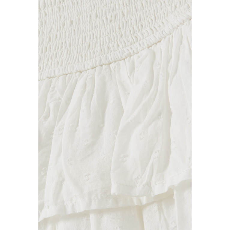 Name It - Smocked Tiered Skirt in Cotton White