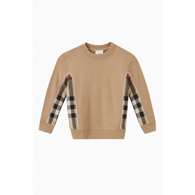 Burberry - Check Panel Sweatshirt in Cotton