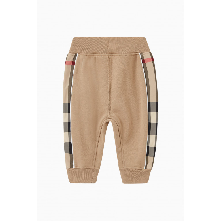 Burberry - Check Panel Joggers in Cotton