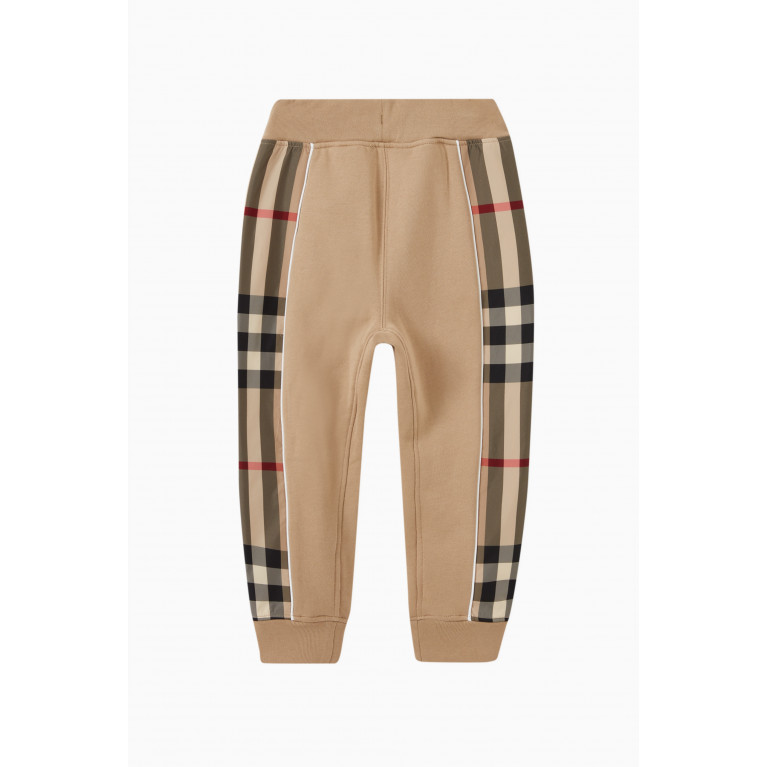 Burberry - Check Panel Joggers in Cotton