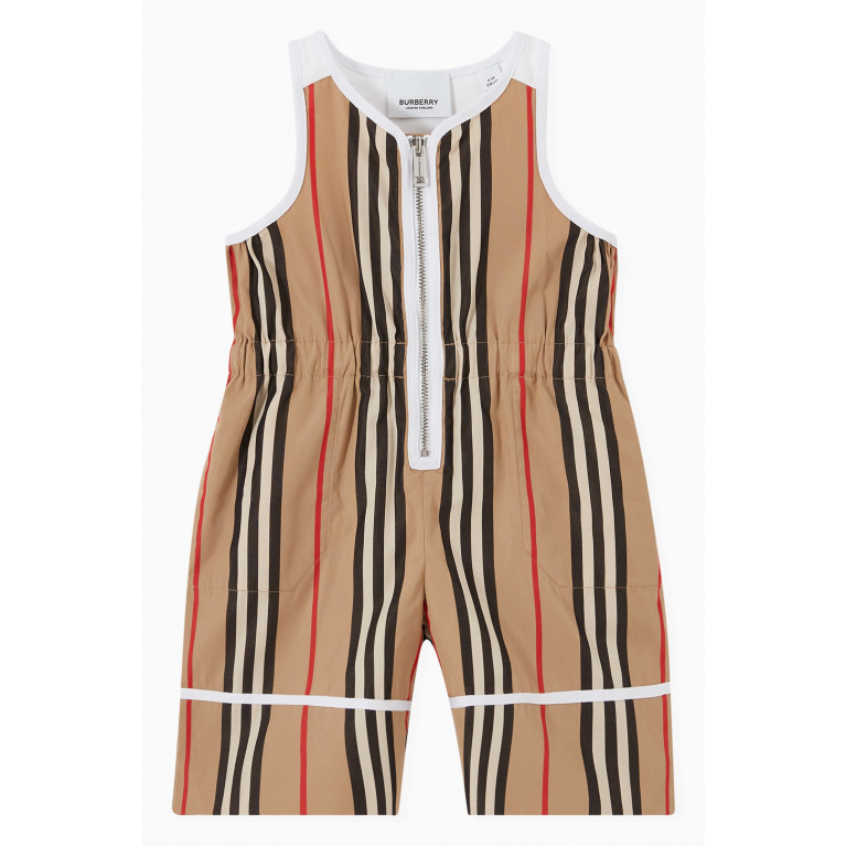 Burberry - Ophelia Stripe Zip Up Jumpsuit in Cotton