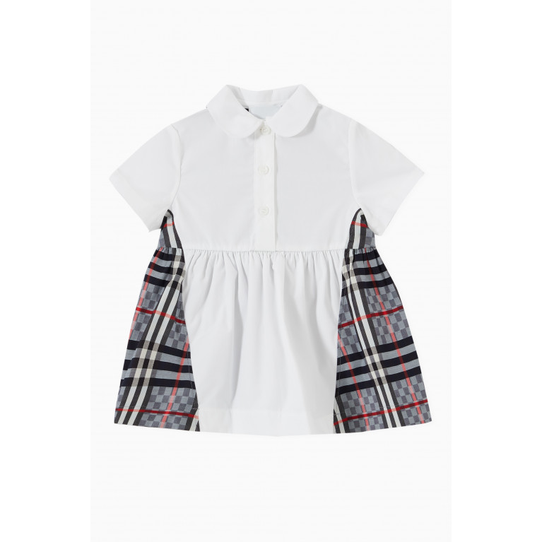 Burberry - Mitsie Chequerboard Panel Polo Shirt Dress in Cotton