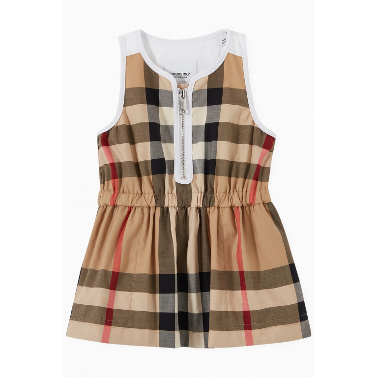 Burberry - Adrienne Check Zip Up Dress in Stretch Cotton