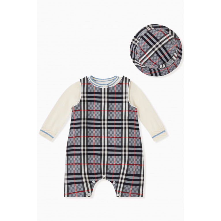 Burberry - Chequerboard Bodysuit Gift Set in Cotton