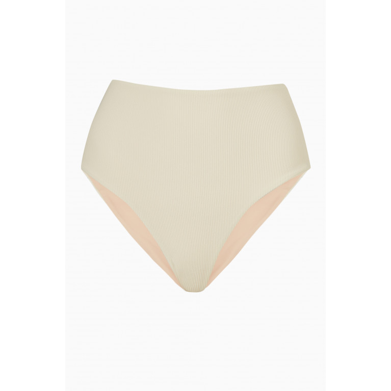 Jade Swim - Bound Bikini Bottoms in Ribbed Fabric