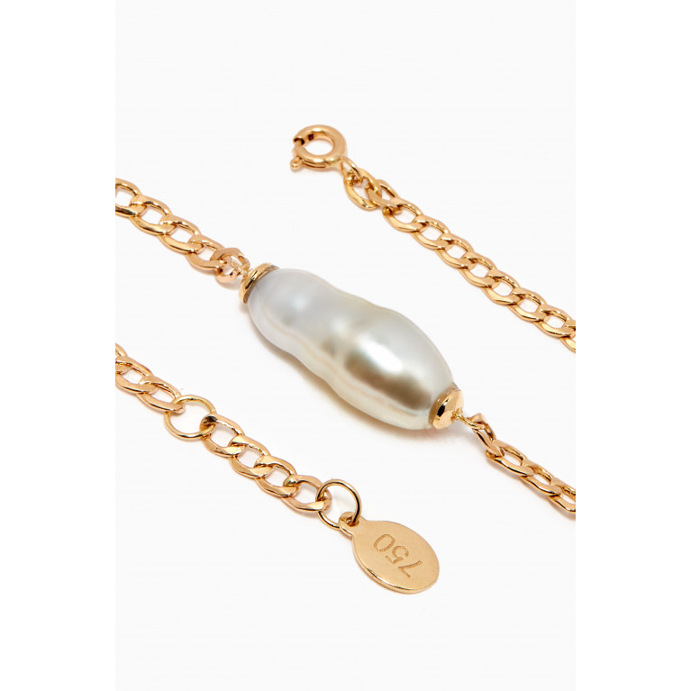 Robert Wan - Pearl Chain Link Bracelet in 18kt Yellow Gold