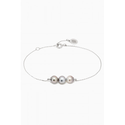 Robert Wan - My First Three Pearls Bracelet in 18kt White Gold Silver