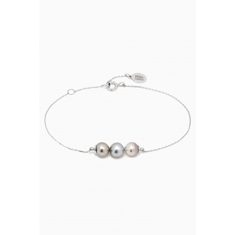 Robert Wan - My First Three Pearls Bracelet in 18kt White Gold Silver