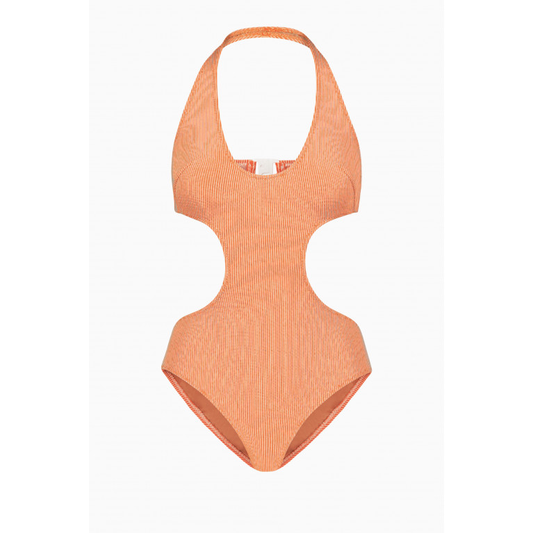Matthew Bruch - Kate Cut Out Swimsuit in Rib-knit