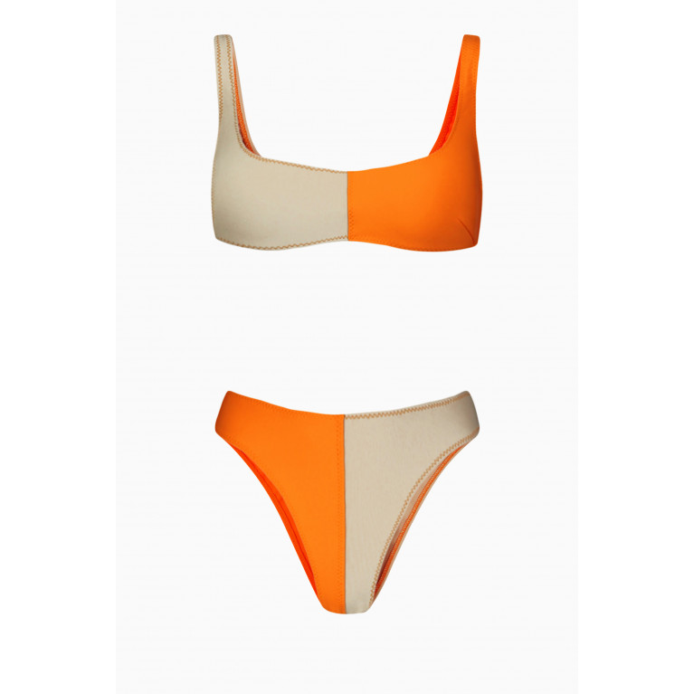 Matthew Bruch - Anna Colourblock Bikini Set in Scuba Fabric