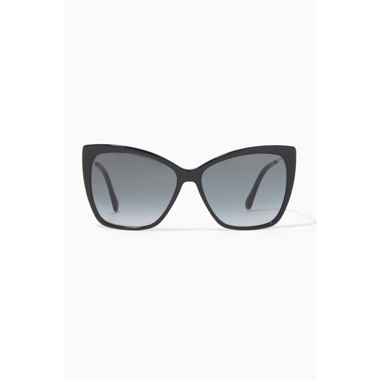 Jimmy Choo - Seba Square Sunglasses in Acetate Black