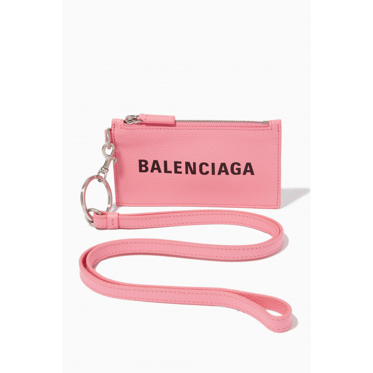 Balenciaga - Cash Card Case on Keyring in Small Grained Calfskin