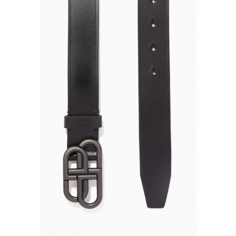 Balenciaga - BB Large Belt in Shiny Box Calfskin