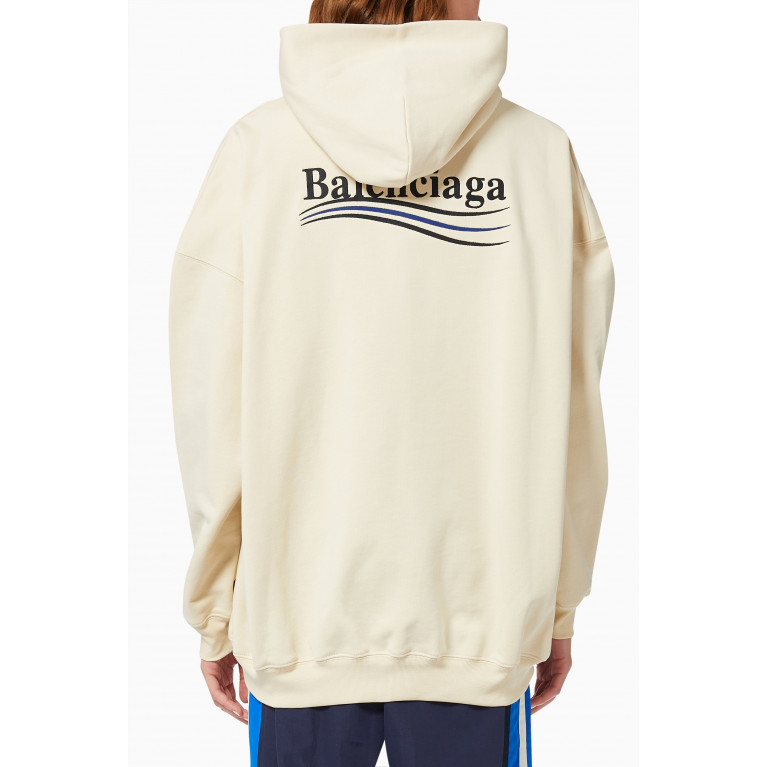 Balenciaga - Political Campaign Large Fit Hoodie in Curly Cotton Fleece