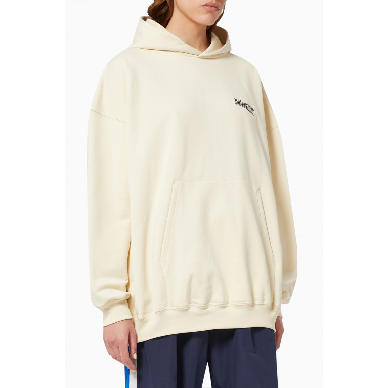 Balenciaga - Political Campaign Large Fit Hoodie in Curly Cotton Fleece