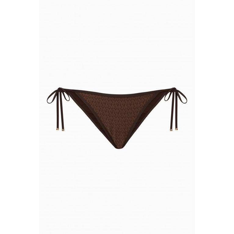 MICHAEL KORS - All-over Logo Bikini Bottoms in Stretch Nylon