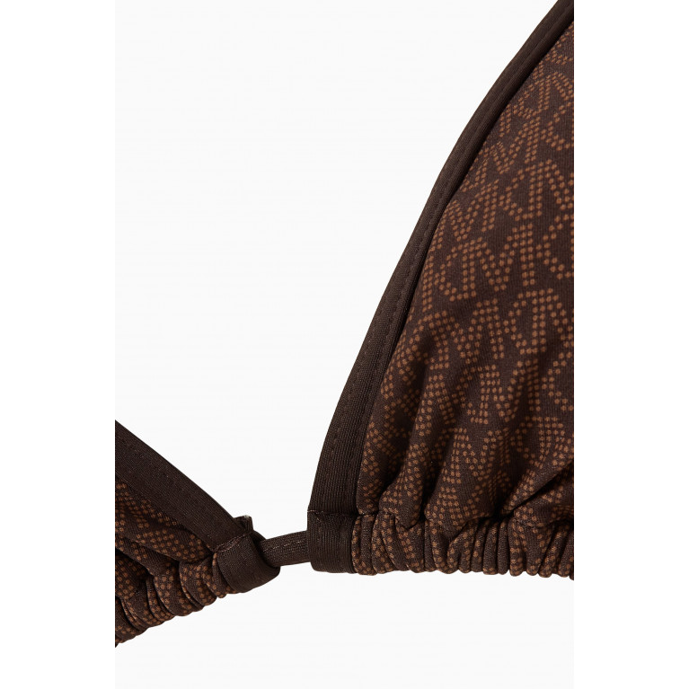 MICHAEL KORS - All-over Logo Triangle Bikini Top in Stretch Nylon