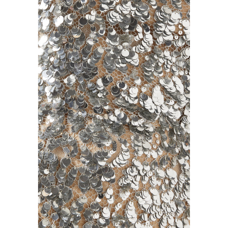 Michael Kors  - Metallic Paillette Lace Slip Dress
