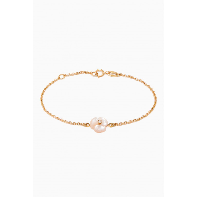 Baby Fitaihi - Floral Diamond Bracelet in 18kt Yellow Gold