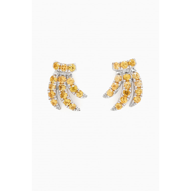 Baby Fitaihi - Banana Sapphire Earrings in 18kt White Gold
