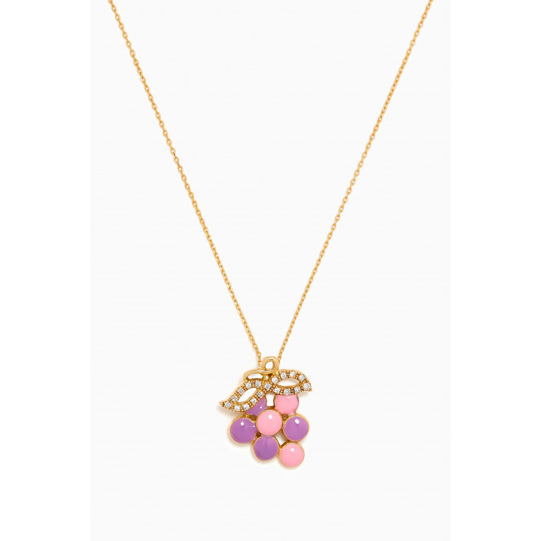 Baby Fitaihi - Grapes Diamond Pendant Necklace in 18kt Gold