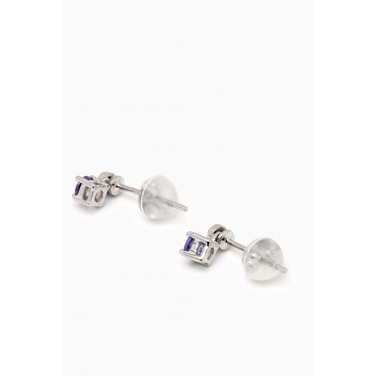 Baby Fitaihi - Tanzanite Diamond Earrings in 18kt White Gold