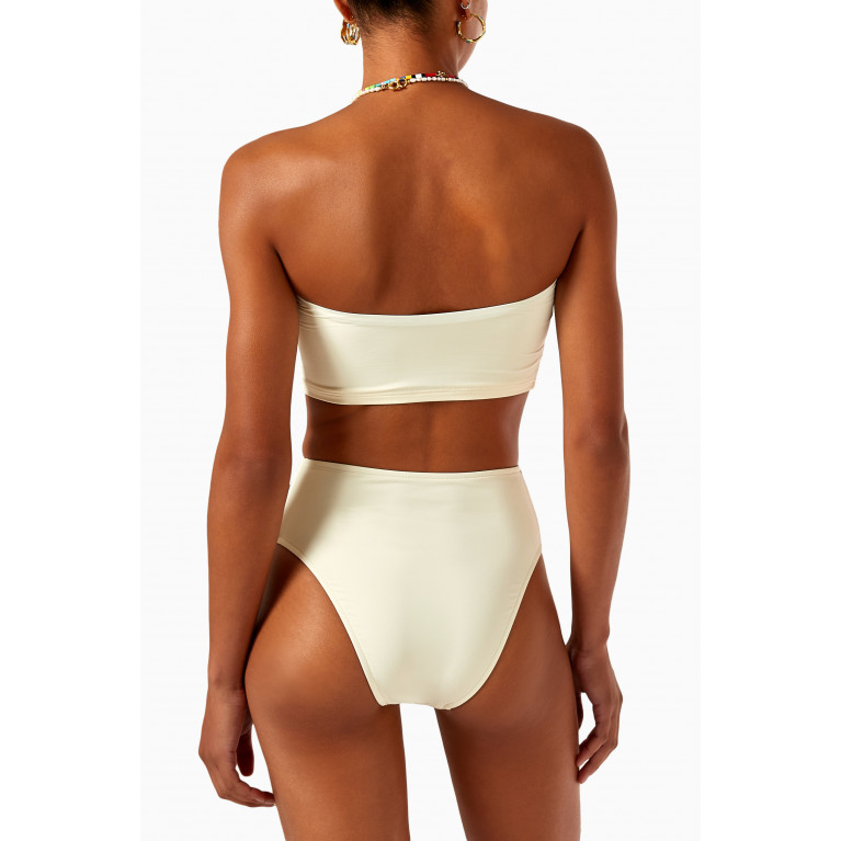 Bondi Born - Poppy High-waisted Bikini Bottom in Stretch Nylon