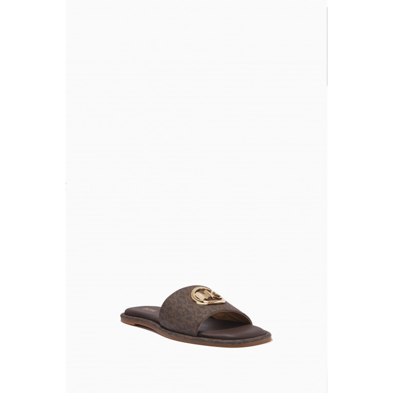 MICHAEL KORS - Hayworth Slide Sandals in Logo Canvas