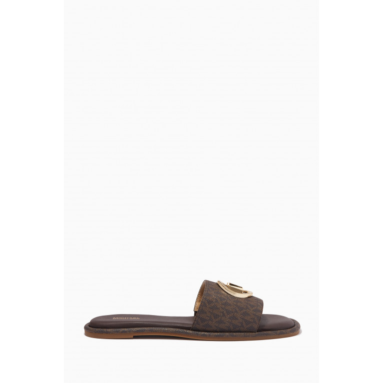 MICHAEL KORS - Hayworth Slide Sandals in Logo Canvas