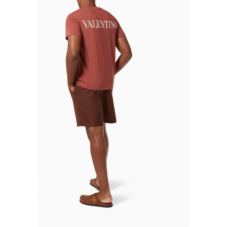 Valentino - Back Logo T-shirt in Cotton Brown