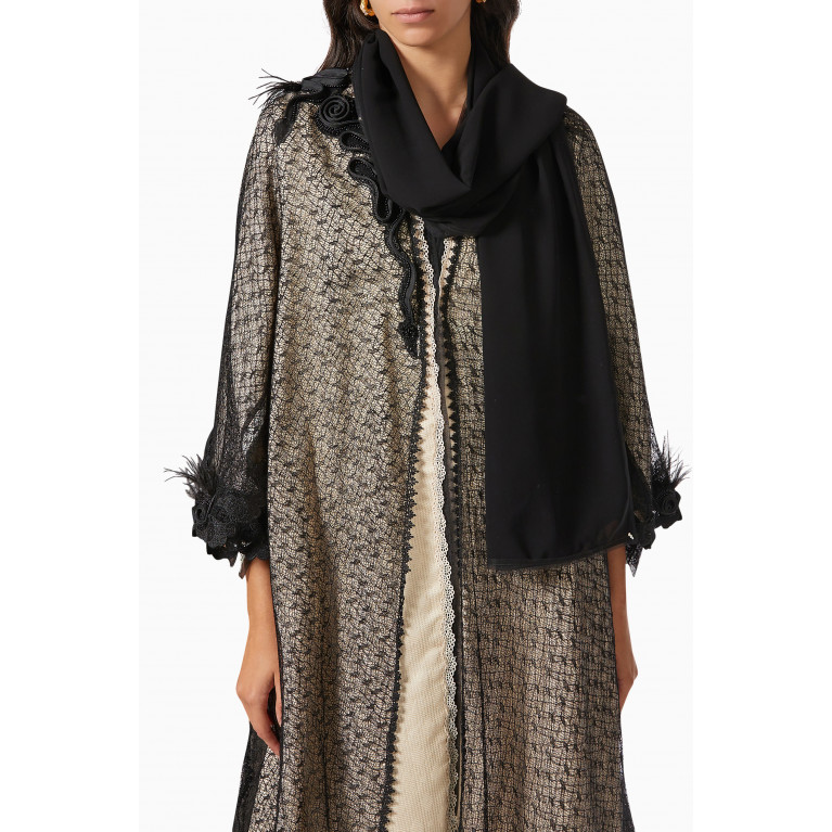 Pearl Haute Couture - Embroidered Lace Abaya