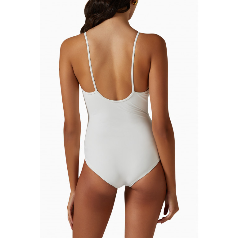 Christopher Esber - Angliase Tie Front One Piece Swimsuit White
