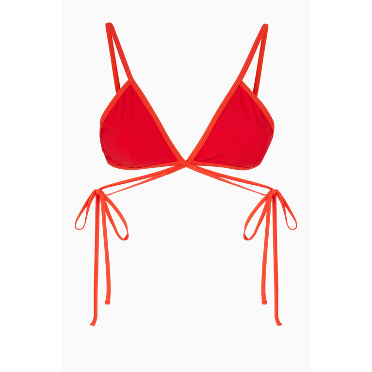 Christopher Esber - Looped Tie Bikini Top Red