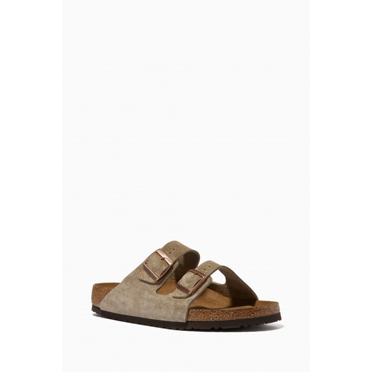Birkenstock - Arizona Soft Sandals in Suede Neutral