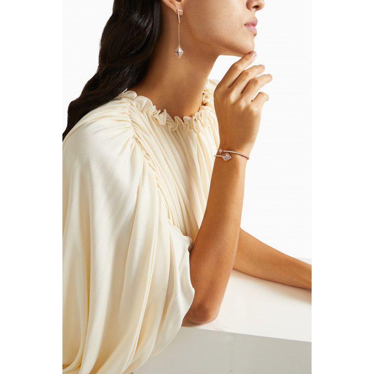 Butani - Tetra Tilt Drop Mother of Pearl Earrings in 18kt Rose Gold